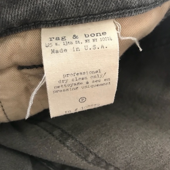 Rag & Bone grey wash skinny jeans w/ suede accent - Picture 6 of 6